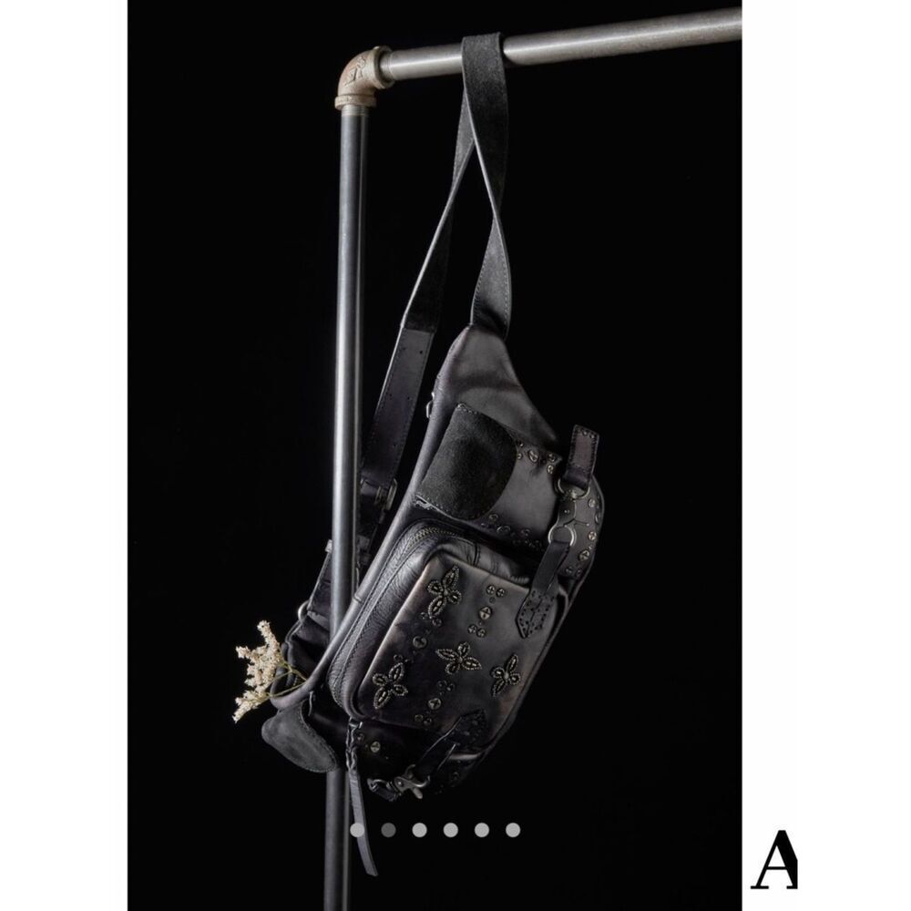 We The Free Little Rivers Sling Bag Studded in Black Leather NWT